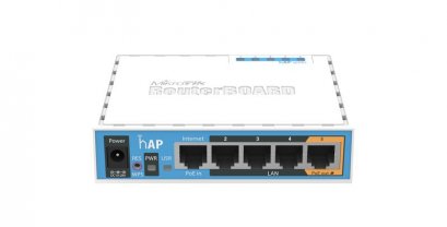 hAP 2.4GHz AP, Five Ethernet ports, PoE-out on port 5, USB for 3G/4G support