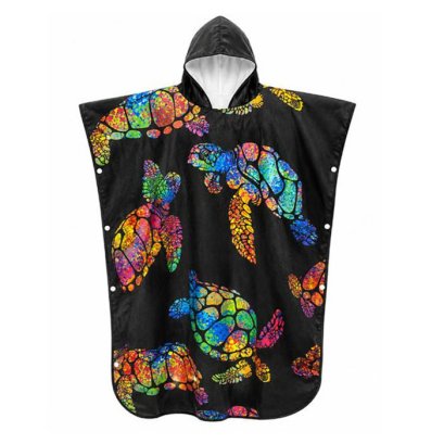 Poncho Beach Cloak Zeepro Adult Size &ndash; Rainbow Turtle