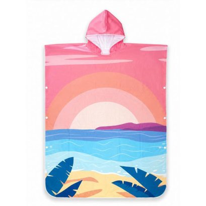 Poncho Beach Cloak Zeepro Adult Size &ndash; Sunset Beach
