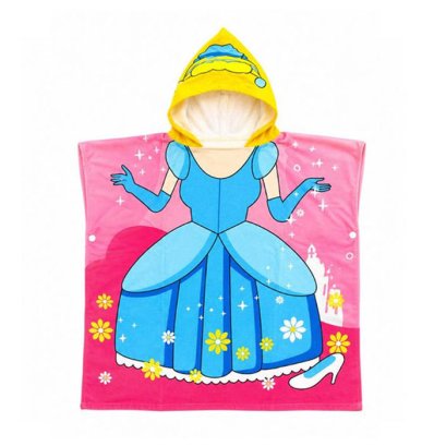 Poncho Beach Cloak Zeepro Kids Size Motif - Cinderella