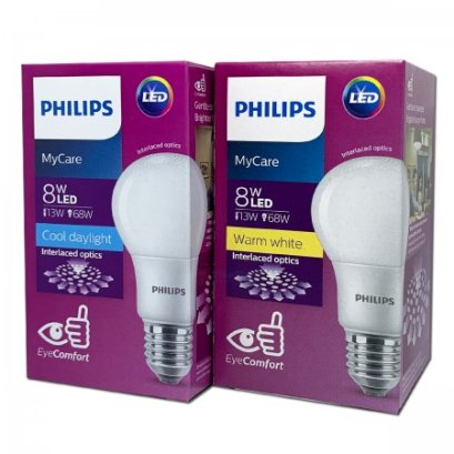 PHILIPS หลอดไฟ LED รุ่น Bulb MyCare 3w 3.5w 4w 6w 8w 10w 12w 3000Kแสงเหลือง 6500Kแสงขาว