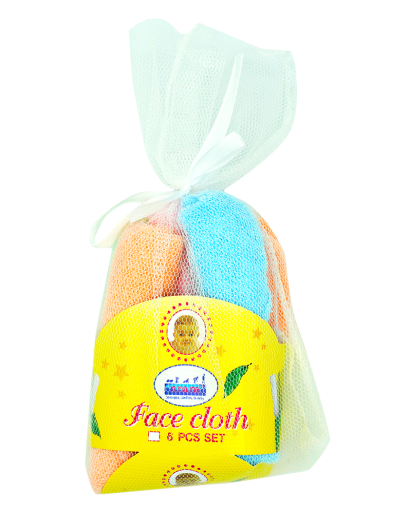 6 Pack m.ma.me. Cotton Hand & Face cloths in net