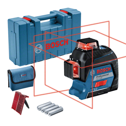 เลเซอร์กำหนดแนว 3 เส้น 360 องศา สีแดง BOSCH รุ่น GLL3-80 CG