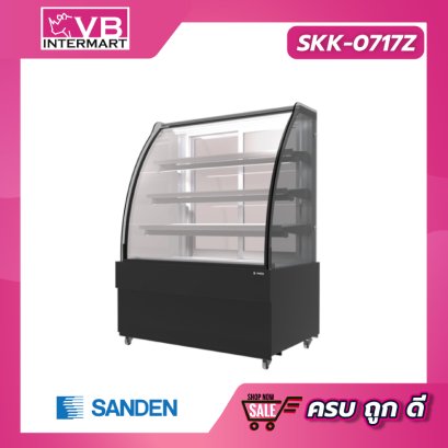 ตู้โชว์เค้กกระจกโค้ง 3 ชั้นวาง Premium Plus 10.6 คิว สีดำ [SKK-0717Z]