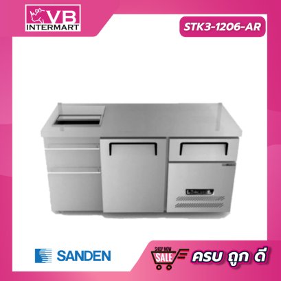 ตู้แช่เคาท์เตอร์ 1 ประตู พร้อมช่องใส่น้ำแข็ง 3.7 คิว [STK3-1206-AR]