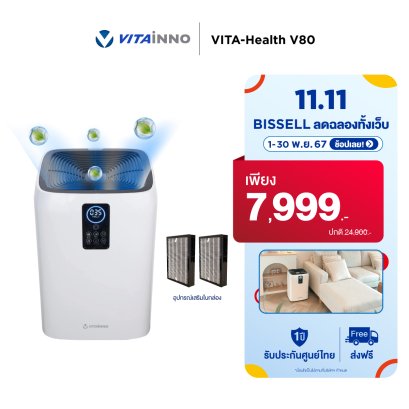 เครื่องฟอกอากาศรุ่น VITA-HEALTH V80 พื้นที่ 80 ตร.ม.