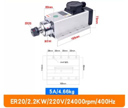 Spindle 2.2KW. ER20
