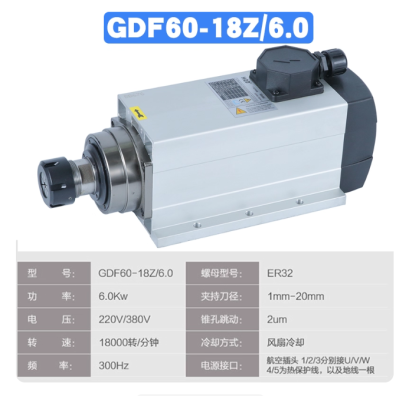 Spindle motor 6 KW Air cooling