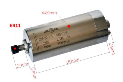 Spindle motor 1.5KW ER11 Water