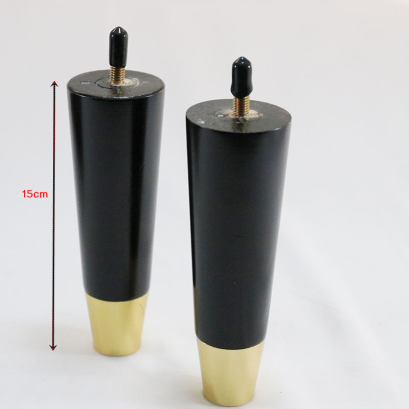 ขาไม้กลมกรวยทอง-ดำ