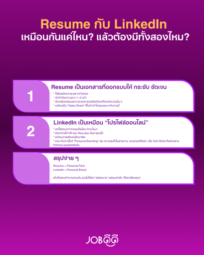 Resume กับ LinkedIn เหมือนกันแค่ไหน? แล้วต้องมีทั้งสองไหม?