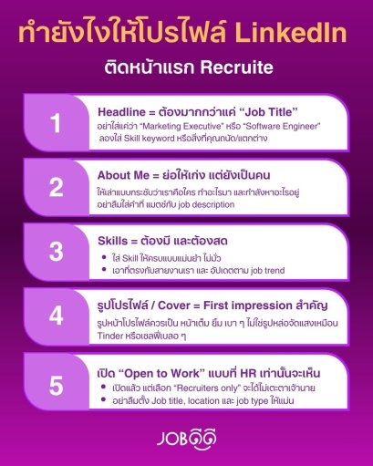 How to ทำโปรไฟล์ LinkedIn ให้ติดหน้าแรกสายตา Recruiter 
