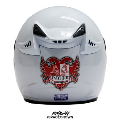 หมวกกันน็อคสเปซคราวน์ เปิดหน้า Knight สีขาว