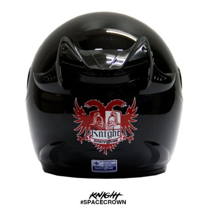 หมวกกันน็อคสเปซคราวน์ เปิดหน้า Knight สีดำ