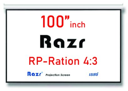 Rarz Wall Screen จอแขวนมือดึง ขนาด 100 นิ้ว 4-3