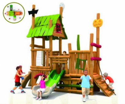 เครื่องเล่นสนาม ชุดวู้ดเด้นคอทเทจ-เครื่องเล่นสนามไม้ กระดานลื่นไม้ Wooden playground ไม้ Rosewood นำเข้า by Sealplay