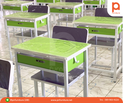 ผลงานการส่งโต๊ะเก้าอี้นักเรียน รุ่นทูโทน จ.เชียงใหม่