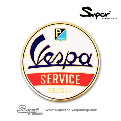THE GOLD VESPA SERVICE GENOVA EMBLEM 