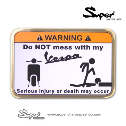 THE GOLD VESPA WARNING BADGE