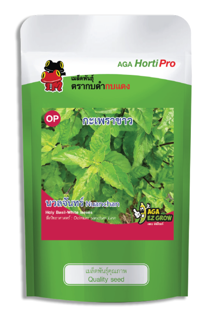 เมล็ดกะเพราเขียว นวลจันทร์ ซอง 20 g.