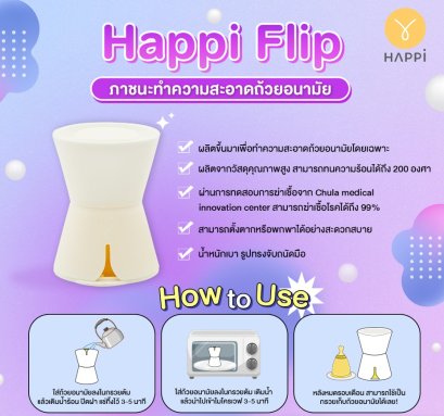 Happi Flip ภาชนะทำความสะอาดถ้วยอนามัย