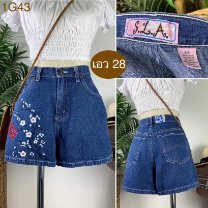 ♥️ รหัส1G43 ▪️ป้าย S.L.A  ▪️ เอว 28" สะโพก 40" ต้นขา 25" ▪️เป้า 10.5" ยาว 12.5" (นิ้ว)