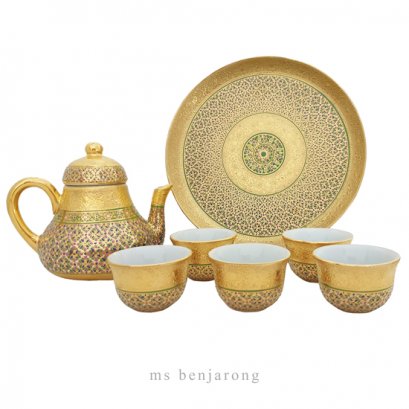 Chompo Tea set | Benjarong | Gold