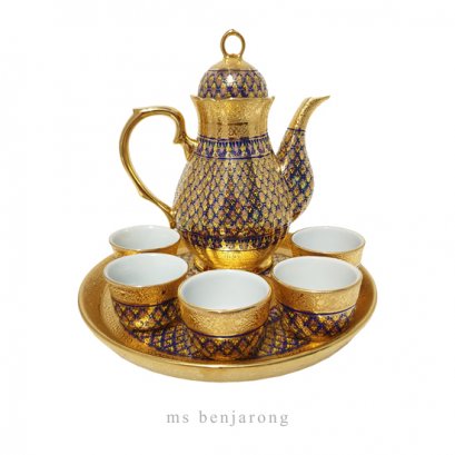 Fat Tea Set Benjarong | Gold