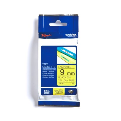 เทปพิมพ์อักษร Brother P-Touch Tape TZE-221 (Black/Yellow) 9mm