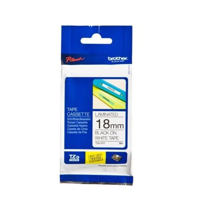 เทปพิมพ์อักษร Brother P-Touch Tape TZE-241 (White/Black) 18mm