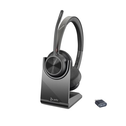 หูฟังไร้สาย Poly Voyager 4320 Microsoft Teams Certified Headset + BT700 dongle + Charging Stand