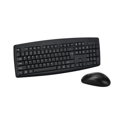 ชุดคีย์บอร์ดและเมาส์ไร้สาย Micropack Keyboard &amp; Mouse Wireless KM-203W Black