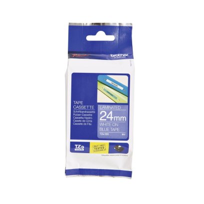 เทปพิมพ์อักษร Brother P-Touch Tape TZE-555 (White/Blue) 24mm