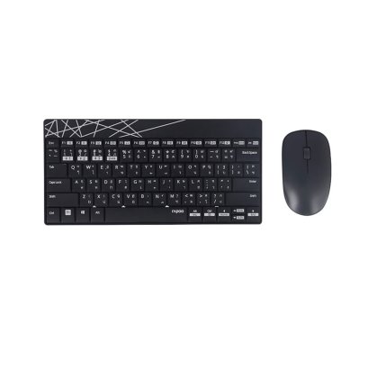 ชุดคีย์บอร์ดและเมาส์ Rapoo Keyboard&amp;Mouse Wireless 8000M Black
