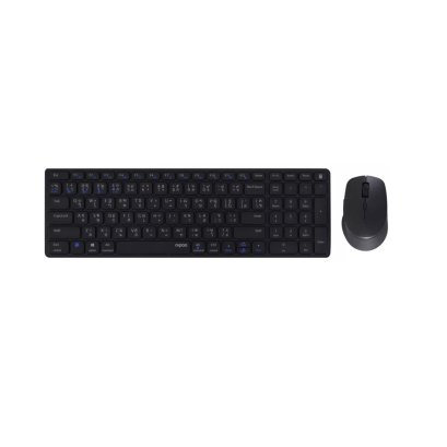 ชุดคีย์บอร์ดและเมาส์ Rapoo Keyboard&amp;Mouse Wireless 9350M Dark Grey