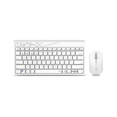 ชุดคีย์บอร์ดและเมาส์ Rapoo Keyboard&amp;Mouse Wireless 8000M White