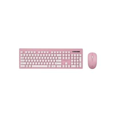 ชุดและคียืบอร์ดและเมาส์ไร้สาย Micropack Keyboard &amp; Mouse Wireless KM-232W Pink