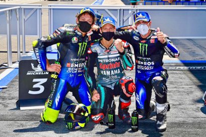 ยามาฮ่า" M1 ผงาดคว้า Full Podium 1-2-3 สนามเฆเรซ  ประเทศสเปน