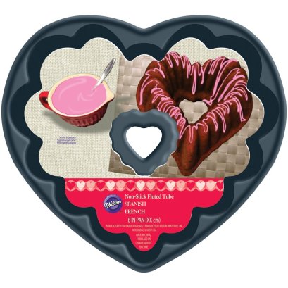 Wilton Red Heart-Shaped Non-Stick Fluted Tube Pan, 8-Inch 
