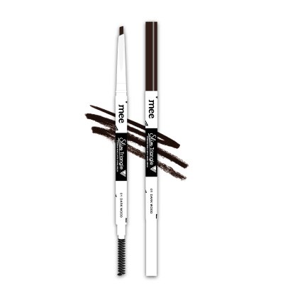Mee Slim Triangle Eyebrow Pencil with Spiral Brush 01 DARK WOOD