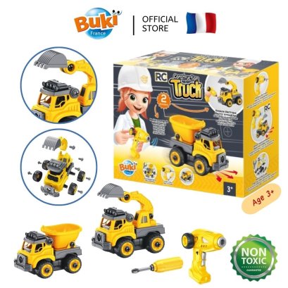 รถบรรทุกก่อสร้าง รถตักดิน & รถดัมพ์ Construction truck RC รุ่น 9020 ยี่ห้อ Buki France