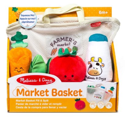 ของเล่นผ้านุ่มนิ่ม ตะกร้าผ้าพร้อมผักผลไม้  Market Basket Fill &amp; Spill รุ่น 30730 ยี่ห้อ Melissa &amp; Doug