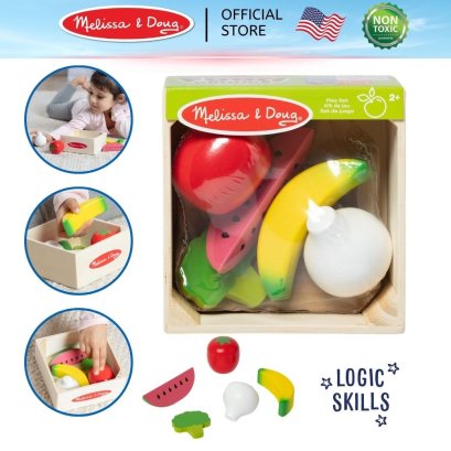 ของเล่นทำอาหาร หมวดหมู่อาหาร ผัก ผลไม้ Wooden Food Groups Play Set Produce รุ่น 95209 ยี่ห้อ Melissa & Doug