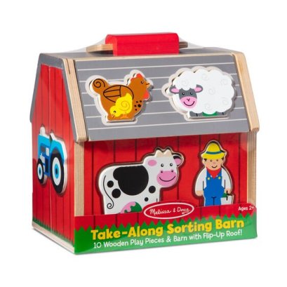 บล๊อกหยอดรูปสัตว์ฟาร์ม มีหูหิ้ว Take-Along Sorting Barn รุ่น 30149  ยี่ห้อ Melissa &amp; Doug