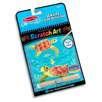 ชุดศิลปะขูดกระดาษ ตีมสัตว์น้ำใต้ทะเล พกพาง่าย On the Go Scratch Art Color Reveal Pad - Sea Life รุ่น 9149 ยี่ห้อ Melissa &amp; Doug