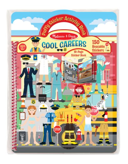สมุดชุดสติกเกอร์รียูสซาเบิล อาชีพ Puffy Reusable Sticker Set Careers รุ่น 9426 ยี่ห้อ Melissa &amp; Doug (นำเข้า USA)