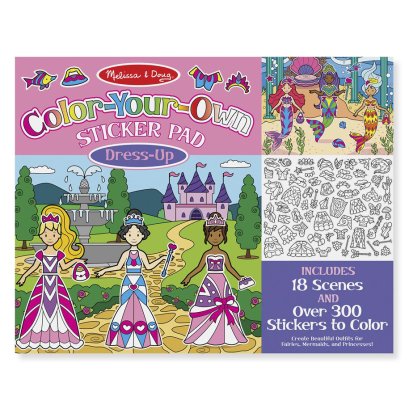 ชุดสมุดกิจกรรมระบายสีสติกเกอร์ รุ่นแต่งตัวผู้หญิง Coloring Pad - Your Own Sticker Dress-Up รุ่น 9469 ยี่ห้อ Melissa &amp; Doug (นำเข้า USA)