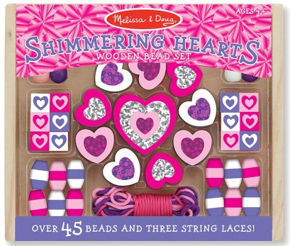 ชุดฝึกร้อยเชือกทำเครื่องประดับ Bead Set Shimmering Hearts รุ่น 9495 ยี่ห้อ Melissa &amp; Doug (นำเข้า USA)