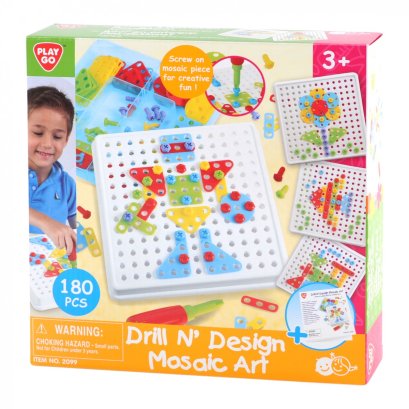 บอร์ดสครูศิลปะต่อภาพโมเสค 180 ชิ้น Drill n&#039; Design Mosaic Art (รุ่น 2099) ยี่ห้อ PLAYGO