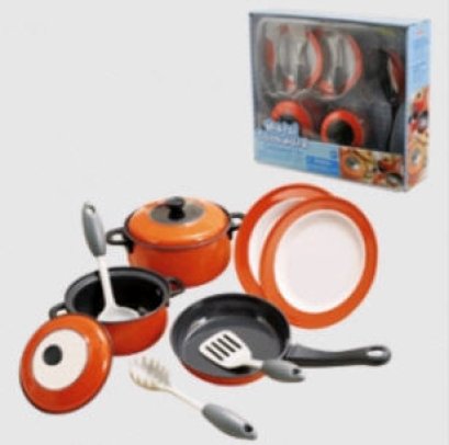 ครัวคอลเลคชั่นเซ็ตส้มผกา Metal Cookware Color Orange (รุ่น 6951) ยี่ห้อ PLAYGO